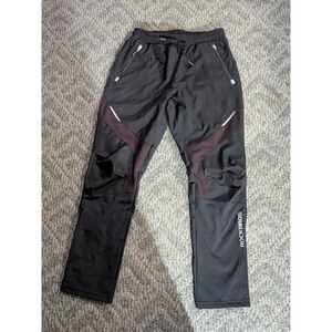 Rockbros Men Thermal Cycling Pant Black Fleece Lined Windproof Biking Trousers S